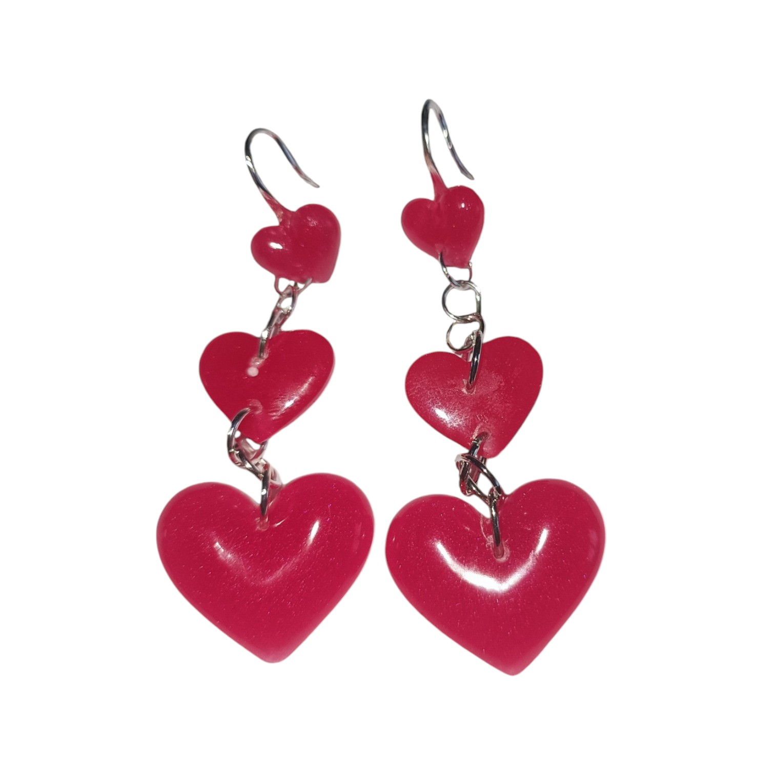 Boucles D'Oreilles - Coeur Rouge