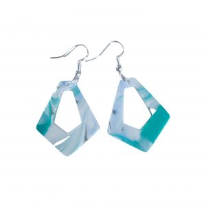 Boucles D'Oreilles - Vert Marbré