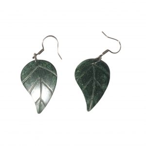 Boucles D'oreilles - Feuilles Vert Foncé