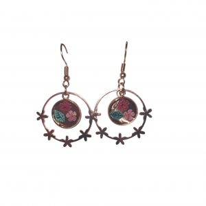 Boucles D'Oreilles - Double Ronde Fleurs