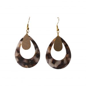 Boucles D'Oreilles - Ovale Marbré