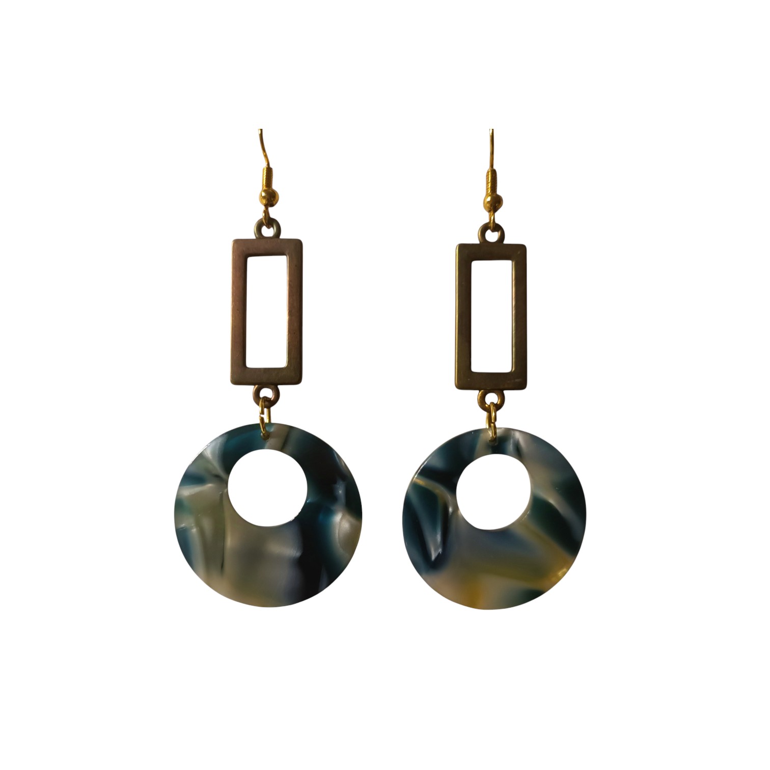 Boucles D'Oreilles - Rectangle Rond Grec