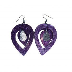 Boucles D'Oreilles - Violettes Argenté
