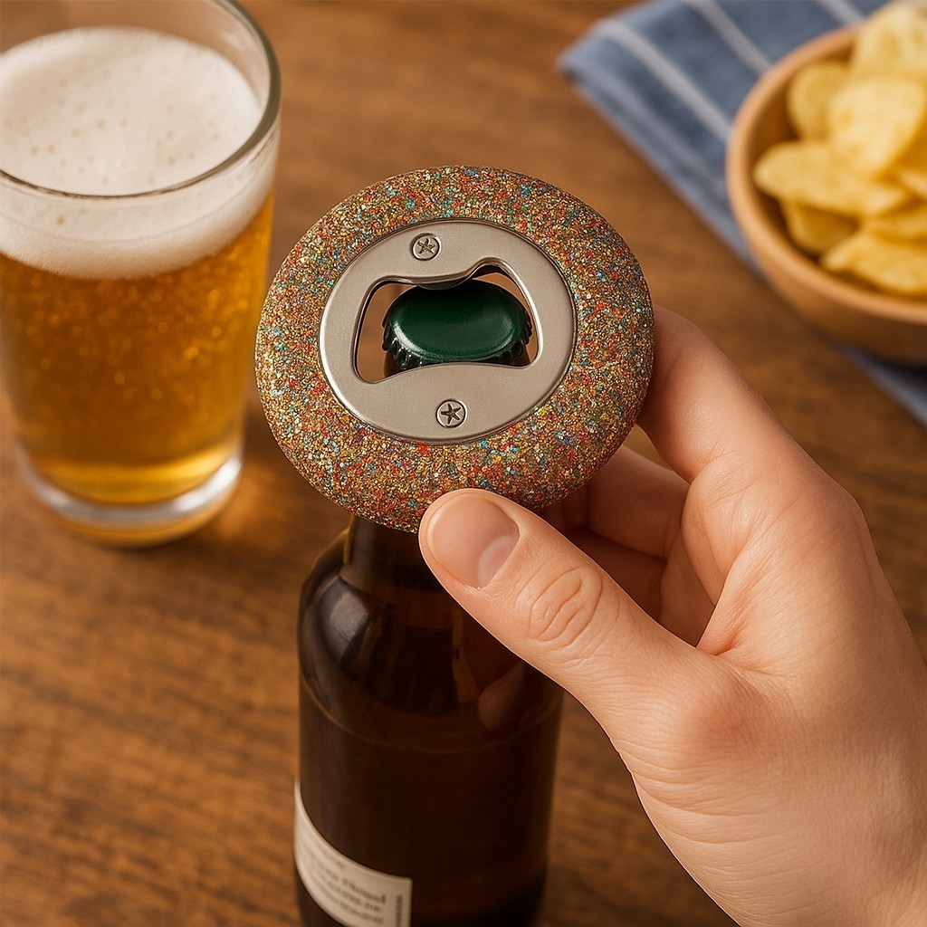 Objet de Cuisine - Décapsuleur Rond Paillettes – Image 2