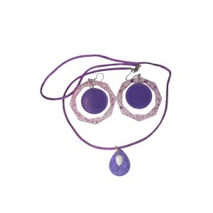 Parures - Collier Violet Boucles Octogonale