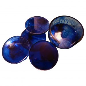 Maison - Sous Verres avec Rangement Bleu Profond